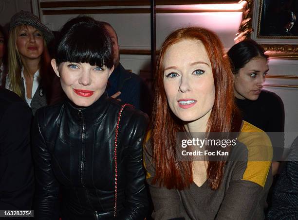 Delphine Chaneacand Audrey Fleurot attend the Jitrois - Front Row - PFW F/W 2013 at Hotel Saint James & Albany on March 6, 2013 in Paris, France.