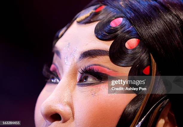 Wei Hai Ming of the Taiwan Guoguang Opera Company performs scenes from the "Flowing Sleeves and Rouge" as part of the Taiwan International Festival...