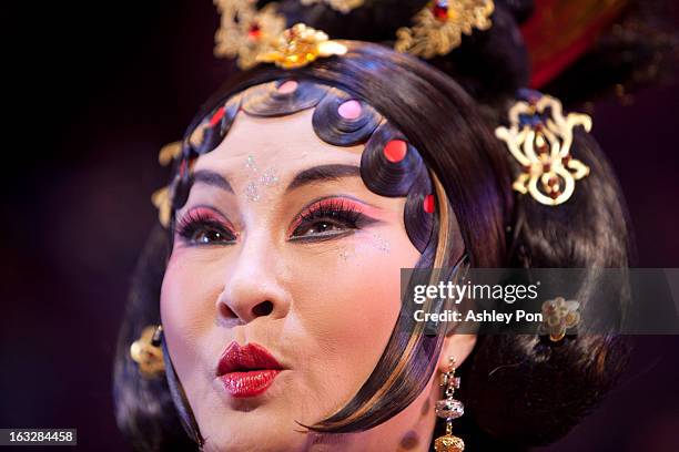 Wei Hai Ming of the Taiwan Guoguang Opera Company performs scenes from the "Flowing Sleeves and Rouge" as part of the Taiwan International Festival...