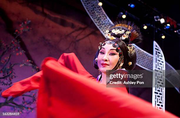 Wei Hai Ming of the Taiwan Guoguang Opera Company performs scenes from the "Flowing Sleeves and Rouge" as part of the Taiwan International Festival...
