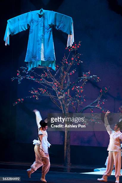 Members of the Taiwan Guoguang Opera Company perform scenes from the "Flowing Sleeves and Rouge" as part of the Taiwan International Festival of the...