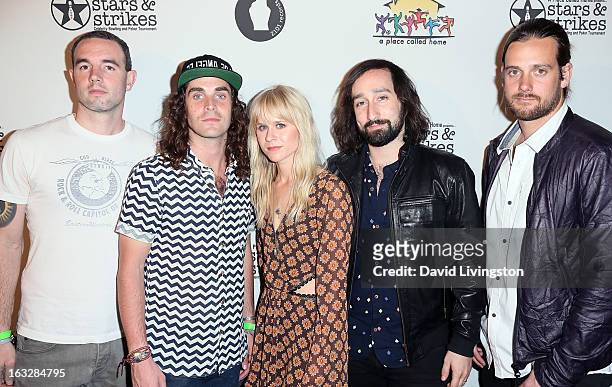 Members of the band Youngblood Hawke attend the 7th Annual "Stars & Strikes" Celebrity Bowling and Poker Tournament benefiting A Place Called Home at...