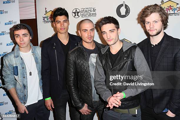 Members of the band The Wanted attend the 7th Annual "Stars & Strikes" Celebrity Bowling and Poker Tournament benefiting A Place Called Home at PINZ...