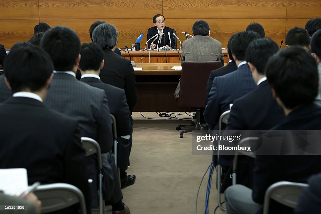 Bank Of Japan Governor Masaaki Shirakawa News Conference