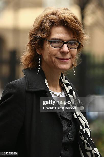 Vicky Pryce, ex-wife of Chris Huhne, arrives at Southwark Crown Court on March 7, 2013 in London, England. Former Cabinet member Chris Huhne has...