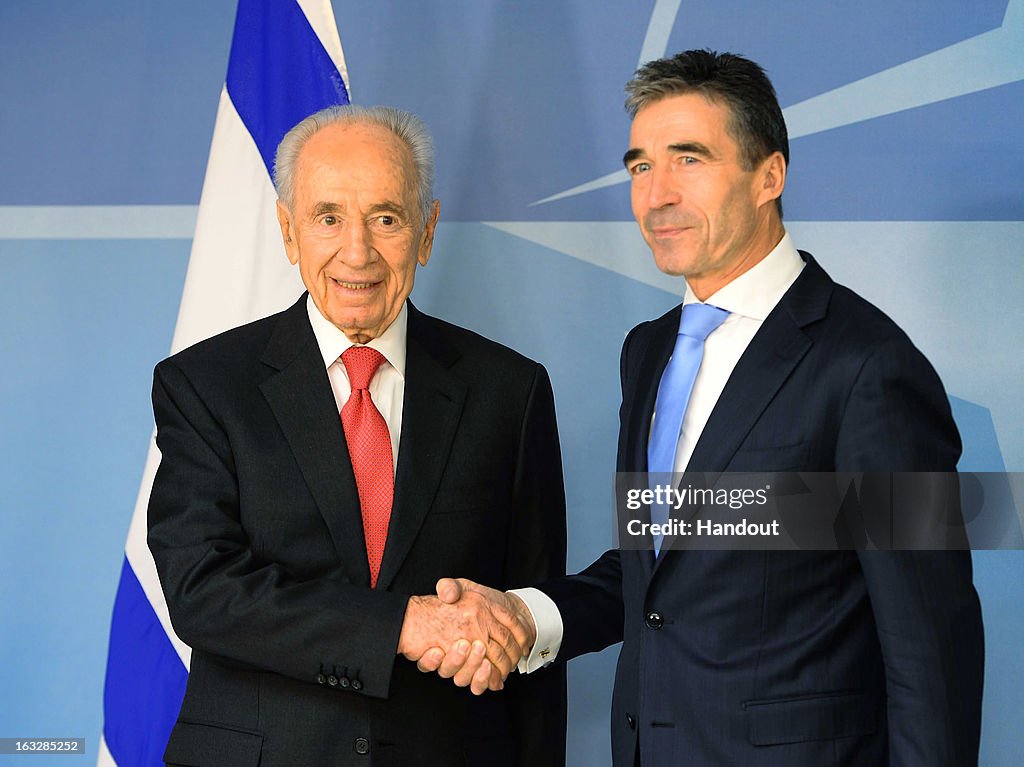 Israeli President Shimon Peres Prepares To Speak At European Parliament