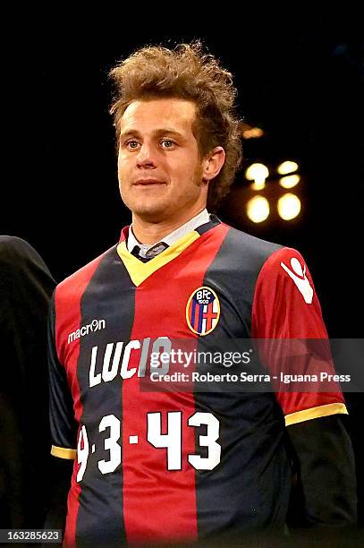 Alessandro Diamanti player of Bologna FC attends the Lucio Dalla Tribute at Piazza Maggiore on March 4, 2013 in Bologna, Italy.