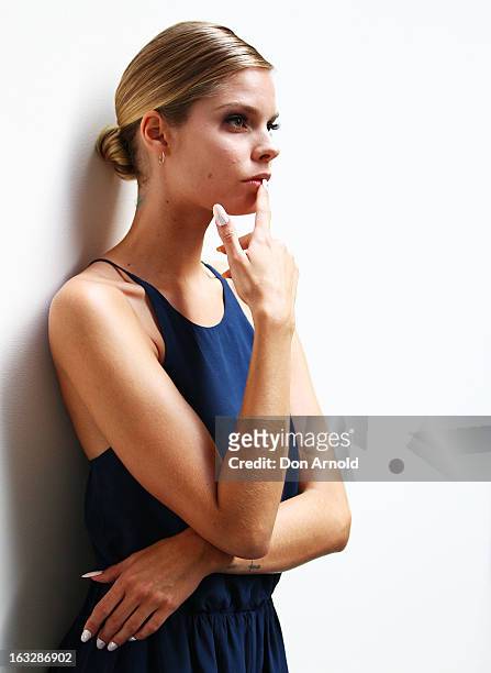 Model poses backstage during Fashion Palette 2013 at Australian Technology Park on March 7, 2013 in Sydney, Australia.