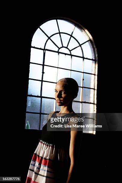 Model poses backstage during Fashion Palette 2013 at The Australian Technology Park on March 7, 2013 in Sydney, Australia.