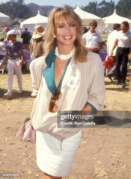 Actress Heather Thomas attends the Celebrity Polo Matches on July 2, 1984 at Will Rogers State Park in Pacific Palisades, California.