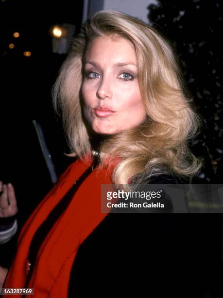 Actress Heather Thomas attends a Party in Honor of Glen A. Larson on October 23, 1985 at Chasen's Restaurant in Beverly Hills, California.