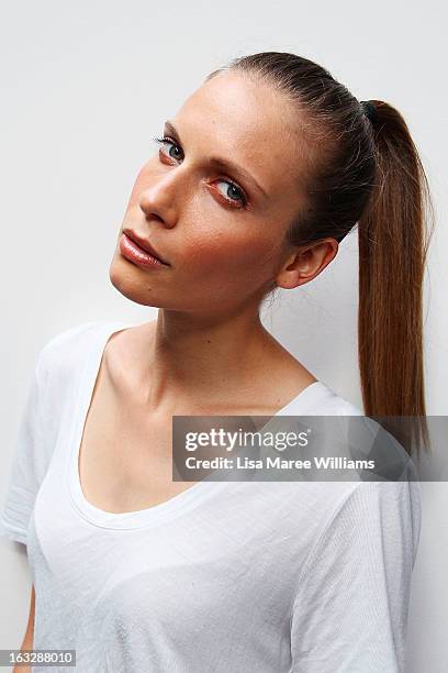 Model poses backstage during Fashion Palette 2013 at The Australian Technology Park on March 7, 2013 in Sydney, Australia.