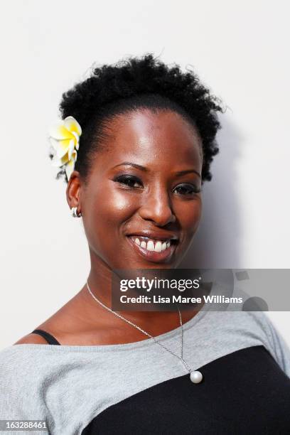 Deni Hines poses backstage during Fashion Palette 2013 at The Australian Technology Park on March 7, 2013 in Sydney, Australia.