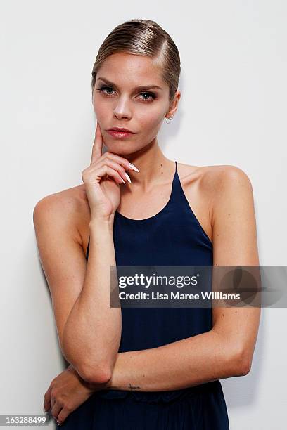 Model poses backstage during Fashion Palette 2013 at The Australian Technology Park on March 7, 2013 in Sydney, Australia.