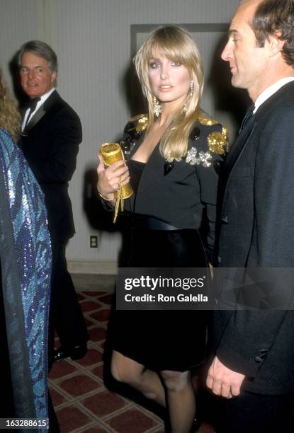 Actress Heather Thomas and date Harry M. Brittenham attend the Jewish National Fund Annual Tree of Life Awards on December 11, 1986 at Sheraton...