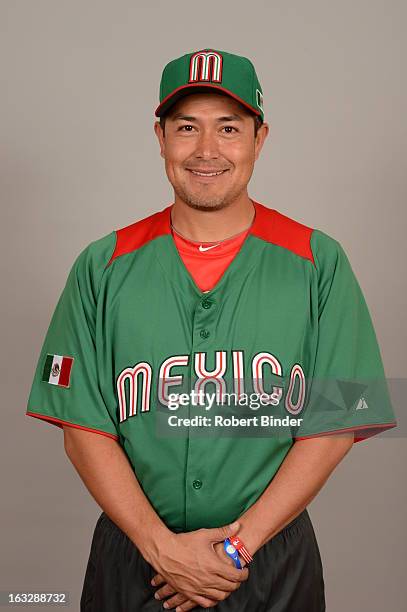 Rodrigo Lopez of Team Mexico poses for a headshot for the 2013 World Baseball Classic on Monday, March 4, 2013 at Camelback Ranch in Glendale,...