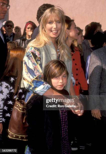 Actress Heather Thomas and Shauna Brittenham attend the "Teenage Mutant Ninja Turtles II: The Secret of the Ooze" Universal City Premiere on March...