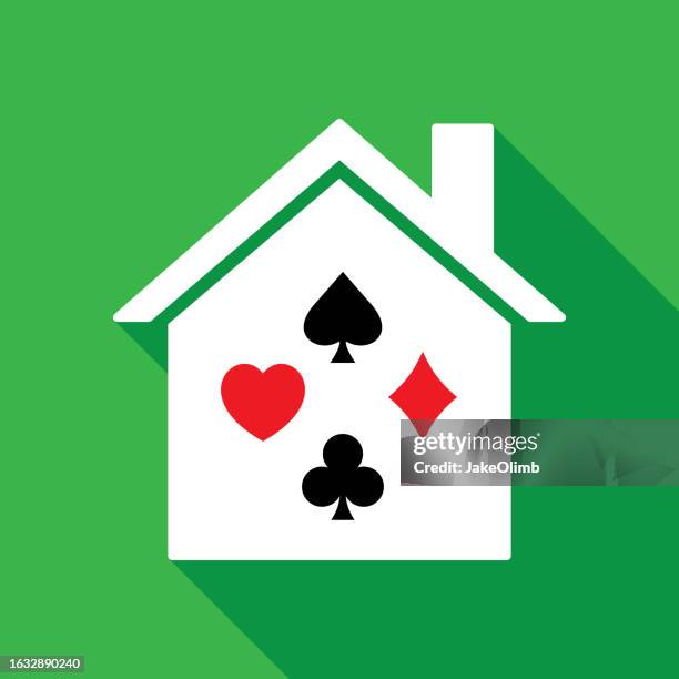 house card suits icon flat - blackjack stock illustrations