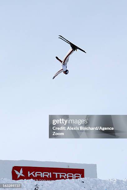 Travis Gerrits of Canada takes second place during the FIS Freestyle Ski World Championship Men's and Women's Aerials on March 07, 2013 in Voss,...