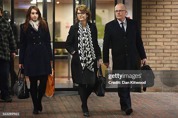 Vicky Pryce, ex-wife of Chris Huhne, leaves Southwark Crown Court after being found guilty of perverting the course of justice, on March 7, 2013 in...