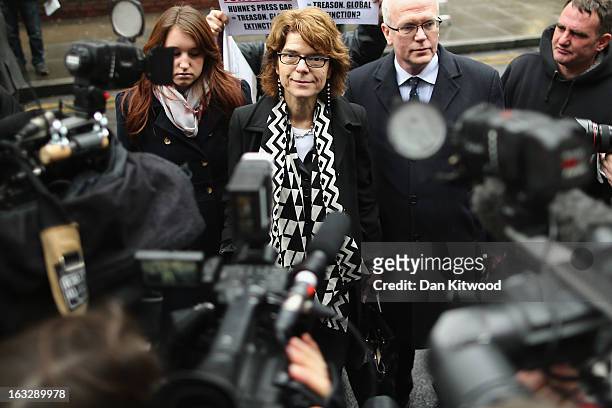 Vicky Pryce, ex-wife of Chris Huhne, leaves Southwark Crown Court after being found guilty of perverting the course of justice, on March 7, 2013 in...