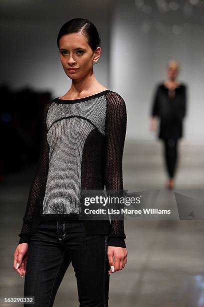 Model showcases designs by Bettina Liano on the runway during Fashion Palette 2013 on March 7, 2013 in Sydney, Australia.