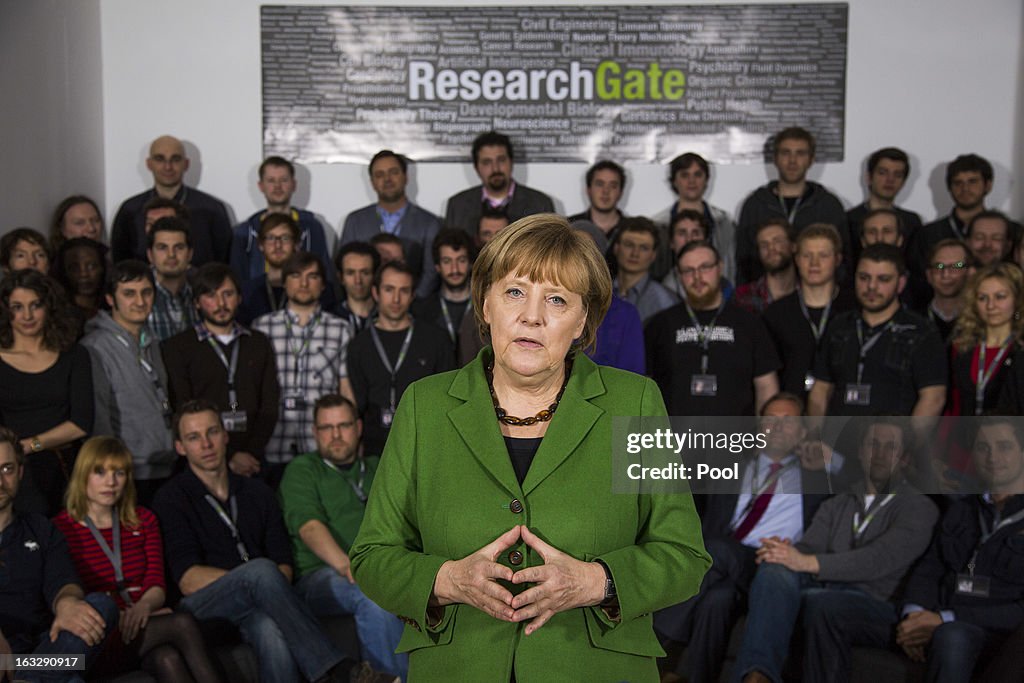 Merkel Visits Berlin Startup Companies