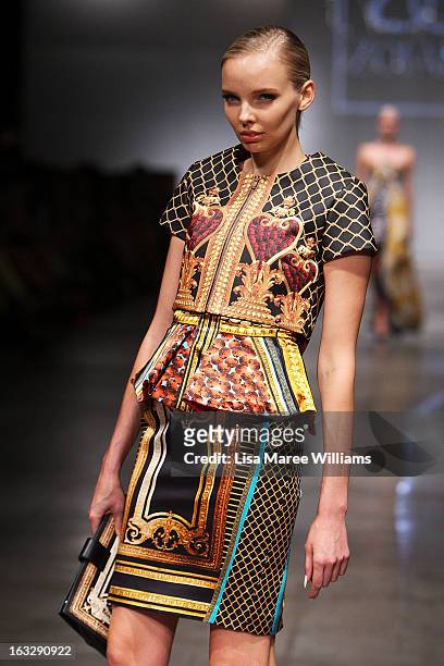 Model showcases designs by Zofara on the runway during Fashion Palette 2013 on March 7, 2013 in Sydney, Australia.