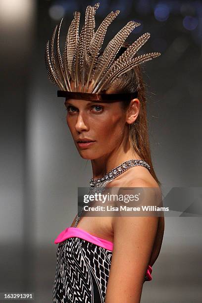 Model showcases designs by Wild Pony on the runway during Fashion Palette 2013 on March 7, 2013 in Sydney, Australia.