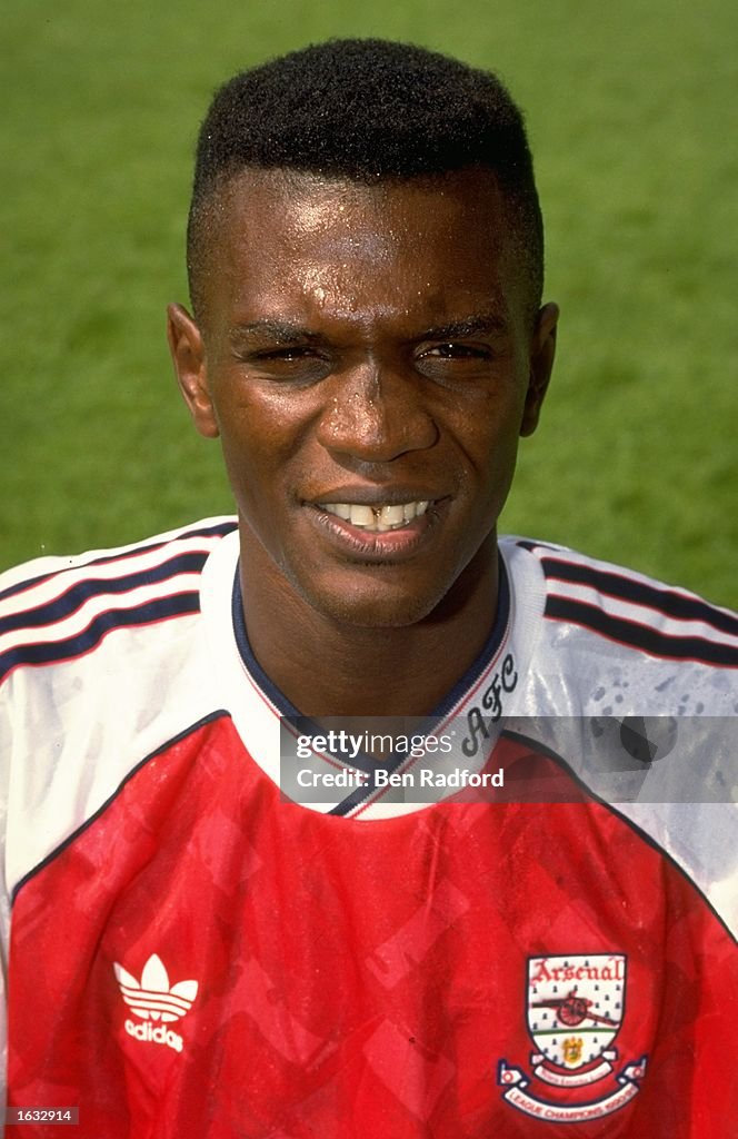 Portrait of Paul Davis of Arsenal during a photocall at Highbury