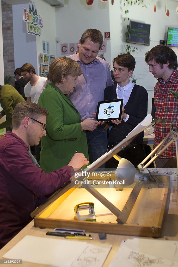 Merkel Visits Berlin Startup Companies