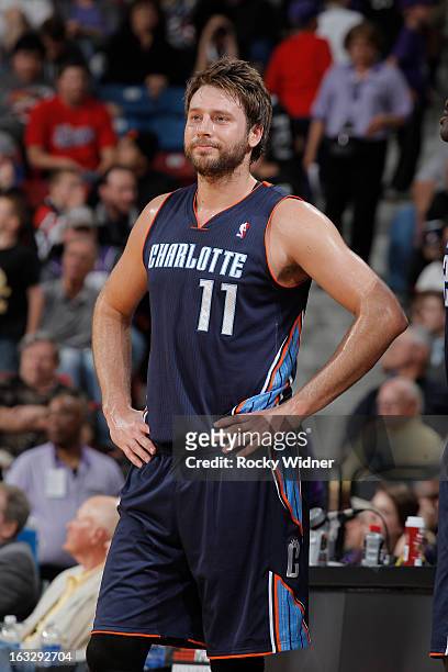 Josh McRoberts of the Charlotte Bobcats in a game against the Sacramento Kings on March 3, 2013 at Sleep Train Arena in Sacramento, California. NOTE...