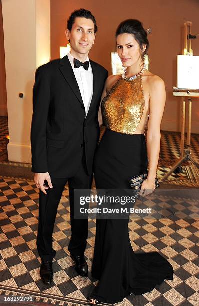 Karim Al-Fayed and Brenda Costa attend The Jasmine Ball in aid of UNICEF's Children of Syria Emergency Appeal at One Mayfair on March 7, 2013 in...