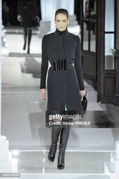 Model walks the runway during the Vionnet Fall/Winter 2013 Ready-to-Wear show as part of Paris Fashion Week on March 6, 2013 in Paris, France.