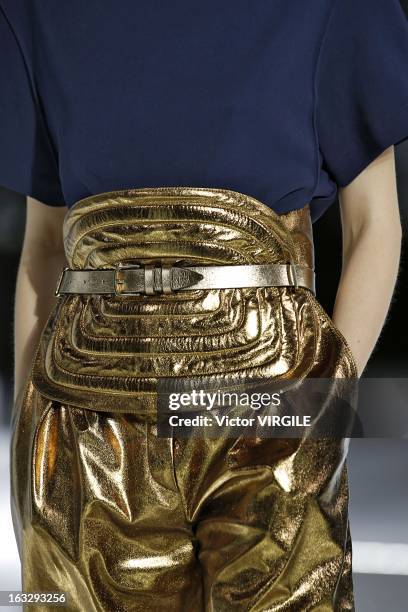 Model walks the runway during the Vionnet Fall/Winter 2013 Ready-to-Wear show as part of Paris Fashion Week on March 6, 2013 in Paris, France.