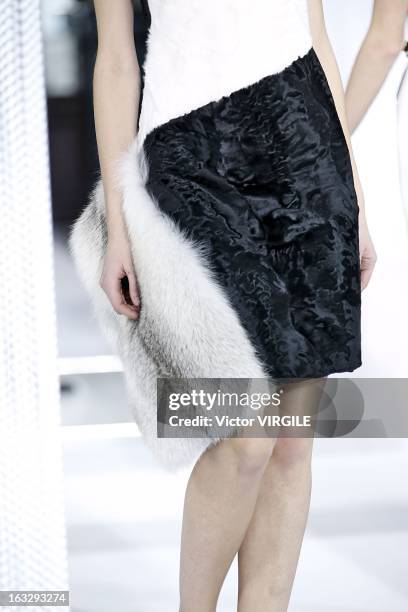 Model walks the runway during the Vionnet Fall/Winter 2013 Ready-to-Wear show as part of Paris Fashion Week on March 6, 2013 in Paris, France.