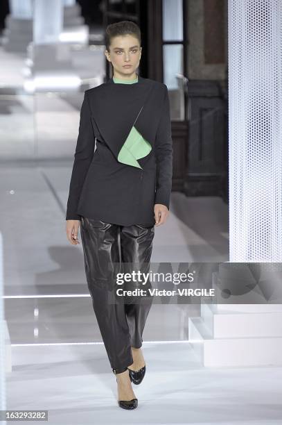 Model walks the runway during the Vionnet Fall/Winter 2013 Ready-to-Wear show as part of Paris Fashion Week on March 6, 2013 in Paris, France.