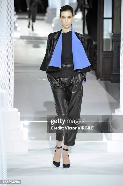 Model walks the runway during the Vionnet Fall/Winter 2013 Ready-to-Wear show as part of Paris Fashion Week on March 6, 2013 in Paris, France.