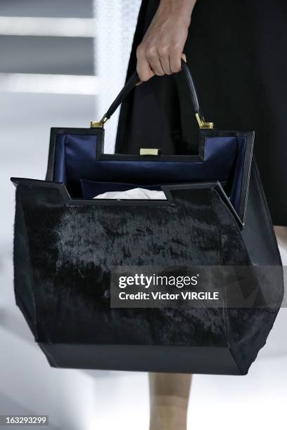 Model walks the runway during the Vionnet Fall/Winter 2013 Ready-to-Wear show as part of Paris Fashion Week on March 6, 2013 in Paris, France.