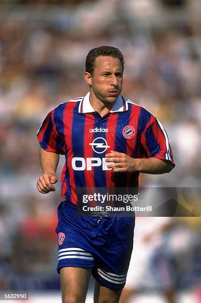 Jean Pierre Papin of Bayern Munich keeps his eye on the ball during a match. \ Mandatory Credit: Shaun Botterill/Allsport