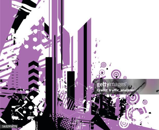 stockillustraties, clipart, cartoons en iconen met abstract violet/black grunge background - purple