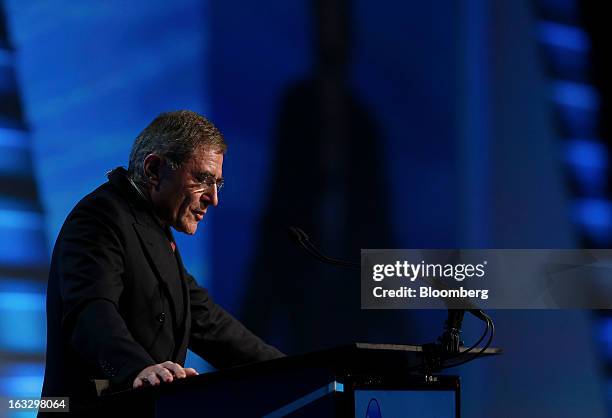 Gerard Mestrallet, chief executive officer of GDF Suez, speaks at the 2013 IHS CERAWeek conference in Houston, Texas, U.S., on Thursday, March 7,...