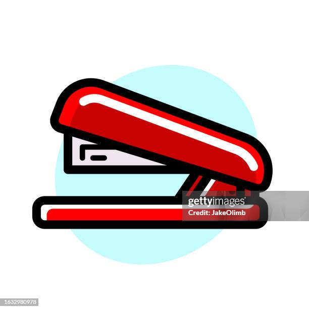 stapler line art - stapler stock illustrations