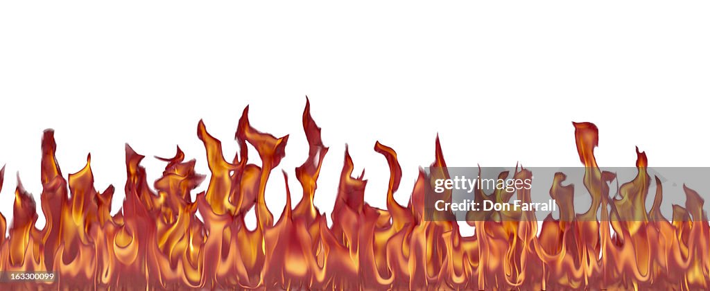 Fire on white background