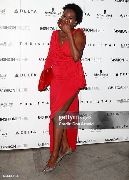 Deni Hines poses backstage during Fashion Palette 2013 on March 7, 2013 in Sydney, Australia.