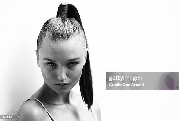 Model prepares backstage during Fashion Palette 2013 on March 7, 2013 in Sydney, Australia.