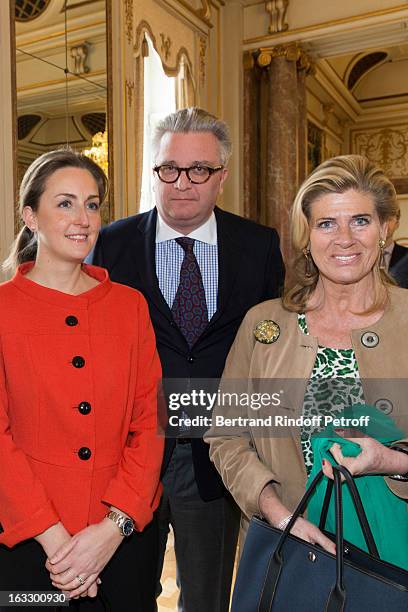 Princess Claire of Belgium, Prince Laurent of Belgium and Princess Lea of Belgium attend an award giving ceremony for French journalist and author...