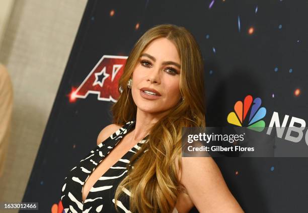 Sofía Vergara at the "America's Got Talent" Season 18 Live Show - Red Carpet at Hotel Dena on August 29, 2023 in Pasadena, California