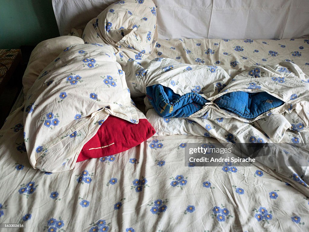 Sheets on a bed