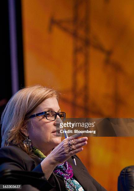Donna Nelson, chairman of Public Utility Commission of Texas, speaks at the 2013 IHS CERAWeek conference in Houston, Texas, U.S., on Thursday, March...
